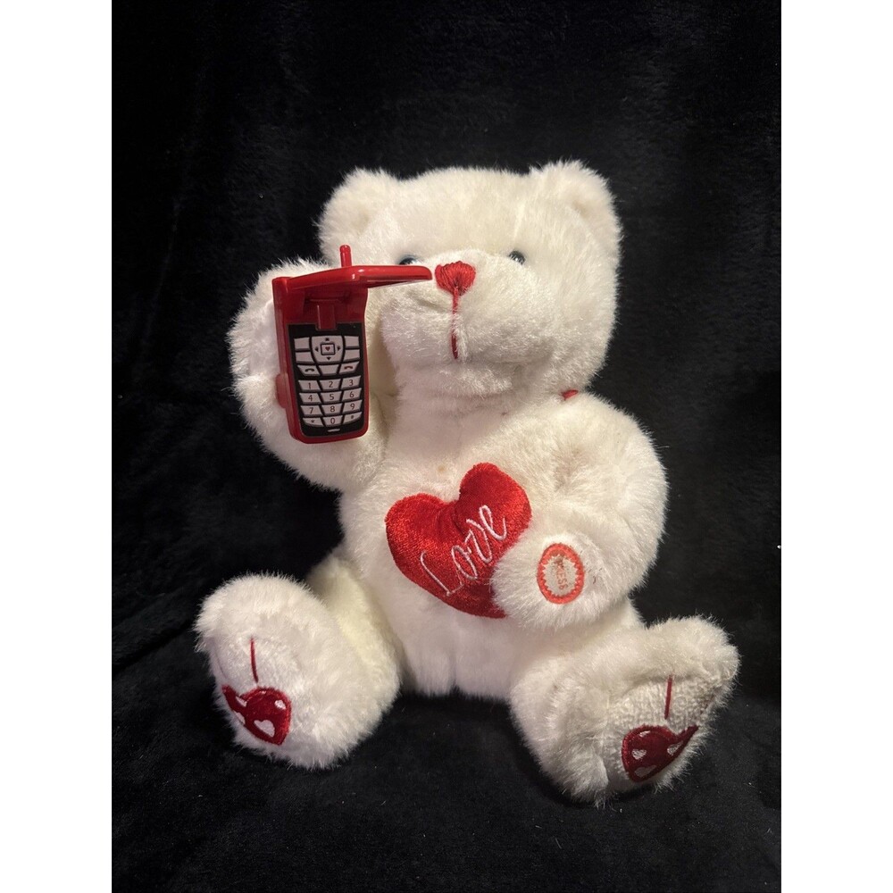 2007 Avon Sweetheart White Bear Plush With Cellphone Valentine's Day Not Working